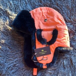Orange and Black Men's or Women’s  Trapper Hat